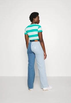 Promo 👏 Karl Kani BLOCK WIDE LEG PANTS - 👖 Jeans A Sigaretta - Blue, Donna 🥰 -Sconto Karl Kani in Italia 0640b46f0606489b8d2fba5735a8b635