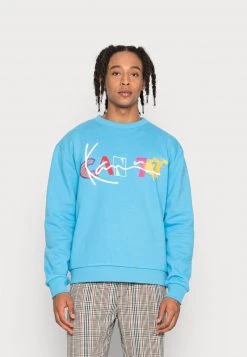 Nuovo π Karl Kani SIGNATURE PRINT CREW UNISEX - Felpa - Blue π