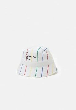 I primi 10 🛒 Karl Kani SIGNATURE PINSTRIPE BUCKET HAT UNISEX - Cappello - White 😉