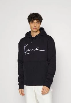 Nuovo di zecca ❤️ Karl Kani SIGNATURE QUILTED BLOCK HOODIE UNISEX - Felpa Con Cappuccio - Black 🛒