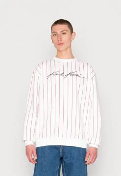 Nuovo di zecca π Karl Kani UNISEX AUTOGRAPH PINSTRIPE CREW - Felpa - Red π€©
