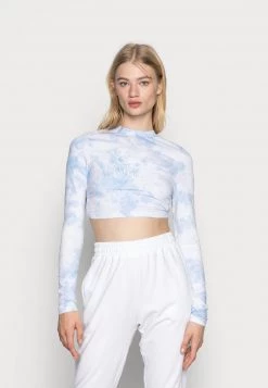 Vendita calda 🎁 Karl Kani SIGNATURE TIE DYE CROPPED - Maglietta A Manica Lunga - White, Donna 🧨
