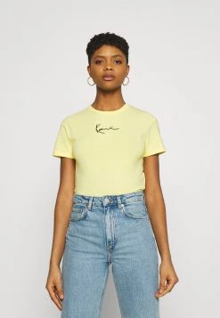 Acquistare 👍 Karl Kani SMALL SIGNATURE SHORT TEE - T-shirt Basic - Yellow, Donna 🤩