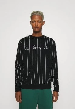 Nuovo π Karl Kani UNISEX ORIGINALS PINSTRIPE CREW - Felpa - Black π