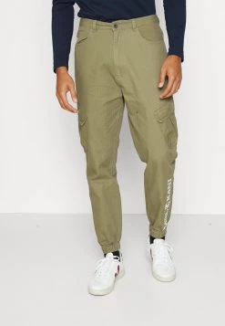Buono ✔️ Karl Kani RETRO WASHED PANTS - Pantaloni Cargo - Dark Green, Uomo 🔥