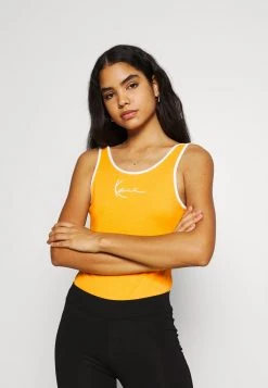 I primi 10 ❤️ Karl Kani SMALL SIGNATURE - Top - Yellow, Donna 🛒