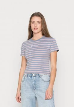 Vendita calda 😍 Karl Kani SMALL SIGNATURE TIGHT STRIPE TEE - T-shirt Con Stampa - Blue, Donna 💯