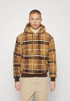 Bilancio 🥰 Karl Kani SIGNATURE TEDDY CHECK HOODIE UNISEX - Felpa Con Cappuccio - Brown 🔔