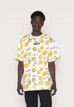 Il più economico 😉 KARL KANI X SMILEY® SMALL SIGNATURE TEE UNISEX - T-shirt Con Stampa - White 😀