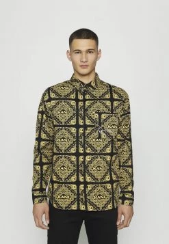 A buon mercato 🌟 Karl Kani CHEST SIGNATURE LOGO UNISEX - Camicia - Black 🧨