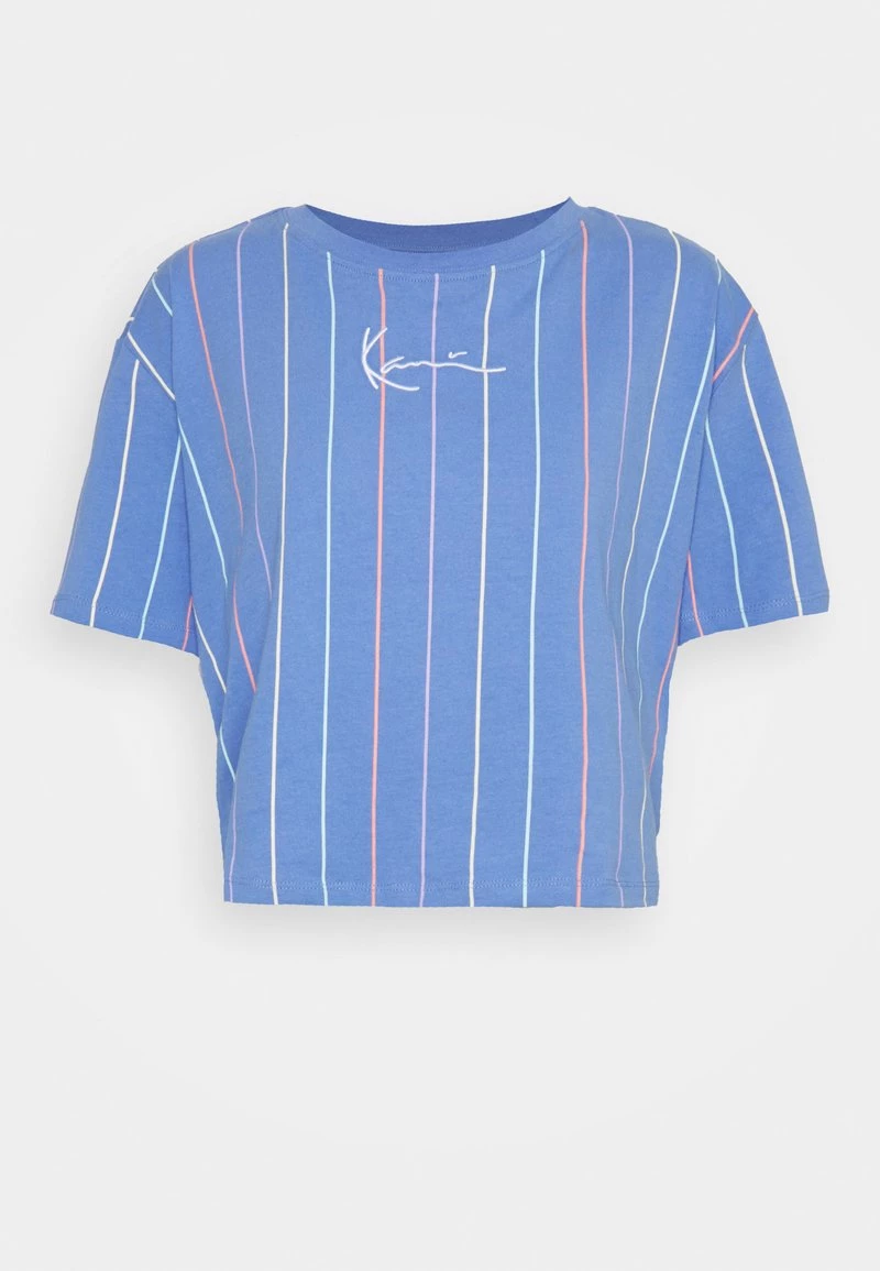 Bilancio π Karl Kani SMALL SIGNATURE SHORT PINSTRIPE TEE - T-shirt Con Stampa - Blue, Donna π 7 Bilancio π Karl Kani SMALL SIGNATURE SHORT PINSTRIPE TEE - T-shirt Con Stampa - Blue, Donna π - immagine 5