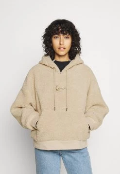 Buono π Karl Kani SIGNATURE TEDDY HOODIE - Felpa Con Cappuccio - Light Sand, Donna π