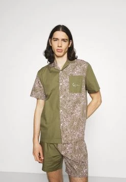 Nuovo di zecca βοΈ Karl Kani CHEST SIGNATURE PAISLEY BLOCK RESORT π SHIRT - Camicia - Sand, Uomo π