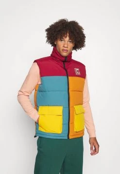 A buon mercato 🥰 Karl Kani BLOCK PUFFER VEST UNISEX - Smanicato - Dark Red 🔔