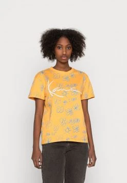Bilancio 😍 Karl Kani SIGNATURE FLOWER TEE LIGHT - T-shirt Con Stampa - Light Orange, Donna 👏