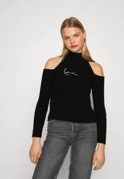 Offerte 🔥 Karl Kani SMALL SIGNATURE CUTOUT TURTLE NECK - Maglietta A Manica Lunga - Black, Donna 😀