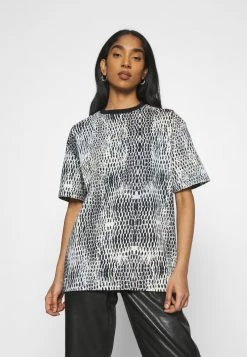 Nuovo 🎉 Karl Kani SMALL SIGNATURE SNAKE OVERSIZE TEE - T-shirt Con Stampa - White, Donna 🤩