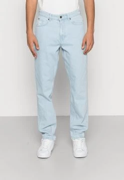 Nuovo di zecca π Karl Kani SMALL SIGNATURE TAPERED FIVEPOCKET - π Jeans Tapered Fit - Bleached Blue, Uomo π