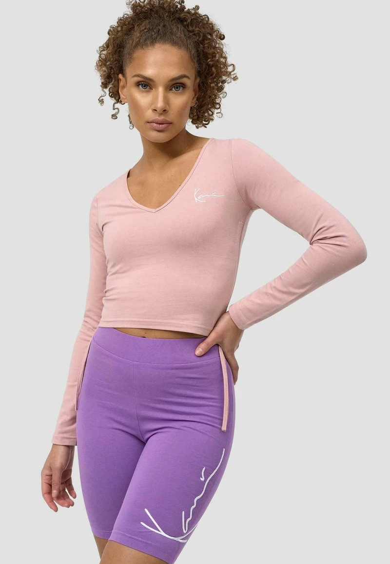 Promo ✨ Karl Kani Maglietta A Manica Lunga - Rose, Donna ❤️ 3 Promo ✨ Karl Kani Maglietta A Manica Lunga - Rose, Donna ❤️