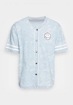 I primi 10 🌟 KARL KANI X SMILEY® OG ⚾ BASEBALL 👕 SHIRT - Camicia - Bleached Blue, Uomo 😀 -Sconto Karl Kani in Italia c83d3e71fa734ed0a0a998349471652f