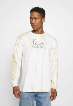 Presa 🎁 Karl Kani SIGNATURE TIE DYE UNISEX - Maglietta A Manica Lunga - White 😀