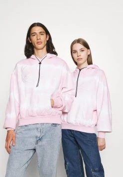 Promo 🎉 Karl Kani SIGNATURE TIP DYE HOODIE UNISEX - Felpa Con Zip - Rose 🛒