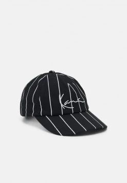 Vendita all'ingrosso π Karl Kani SIGNATURE PINSTRIPE UNISEX - Cappellino - Black βοΈ
