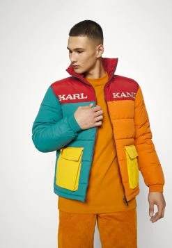 Il più economico 😉 Karl Kani UNISEX RETRO BLOCK PUFFER JACKET - Giacca Invernale - Dark Red ⭐