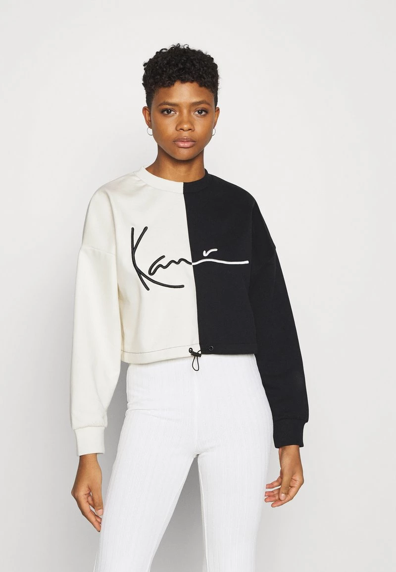 Miglior prezzo π Karl Kani SIGNATURE CROPPED BLOCK CREW - Felpa - Off White, Donna π 3 Miglior prezzo π Karl Kani SIGNATURE CROPPED BLOCK CREW - Felpa - Off White, Donna π