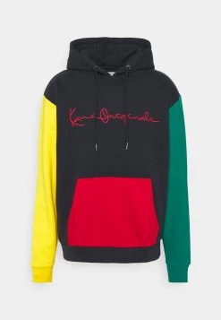 Sconto 🛒 Karl Kani ORIGINALS BLOCK HOODIE UNISEX - Felpa - Navy/green/yellow 🎉